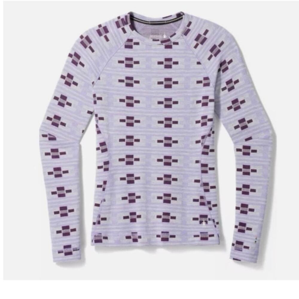 SMARTWOOL Classic Thermal Merino Crew Base Layer Top Violet Flirt With Me Purple